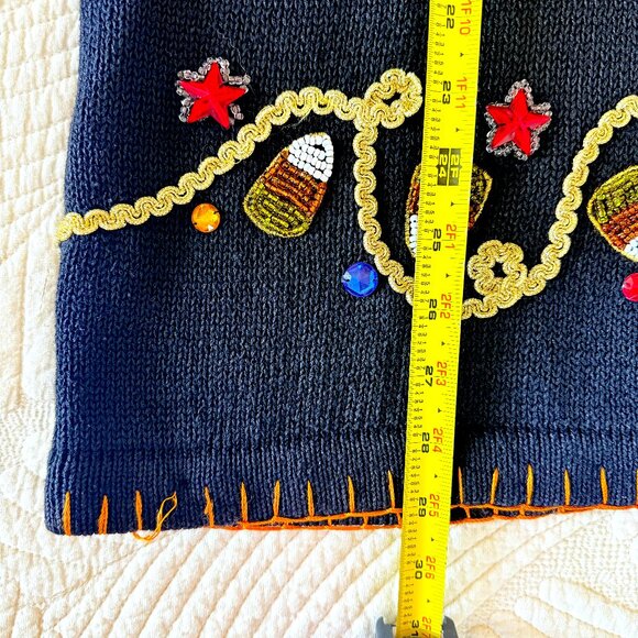 Final price! Vintage VIctoria Harbour Beaded Halloween Novelty Sweater Size M - Picture 11 of 11